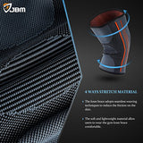 JBM Adult GYM Knee Braces Support Compression Sleeve Patella Wrap Band Knee Stabilizer Safe Pain Relief for Weightlifting Power Lifting Fitness Exercise Badminton Running Climbing Cycling Biking