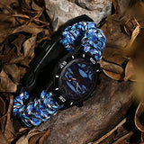 Survival Bracelet Watch, Men & Women Emergency Survival Watch with Paracord/Whistle/Fire Starter/Scraper/Compass and Thermometer, 6 in 1 Multifunctional Outdoor Gear