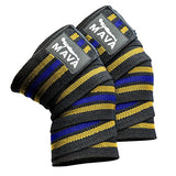 Mava Sports Knee Wraps (Pair) for Cross Training WODs,Gym Workout,Weightlifting,Fitness & Powerlifting - Knee Straps for Squats - For Men & Women- 72"-Compression & Elastic Support